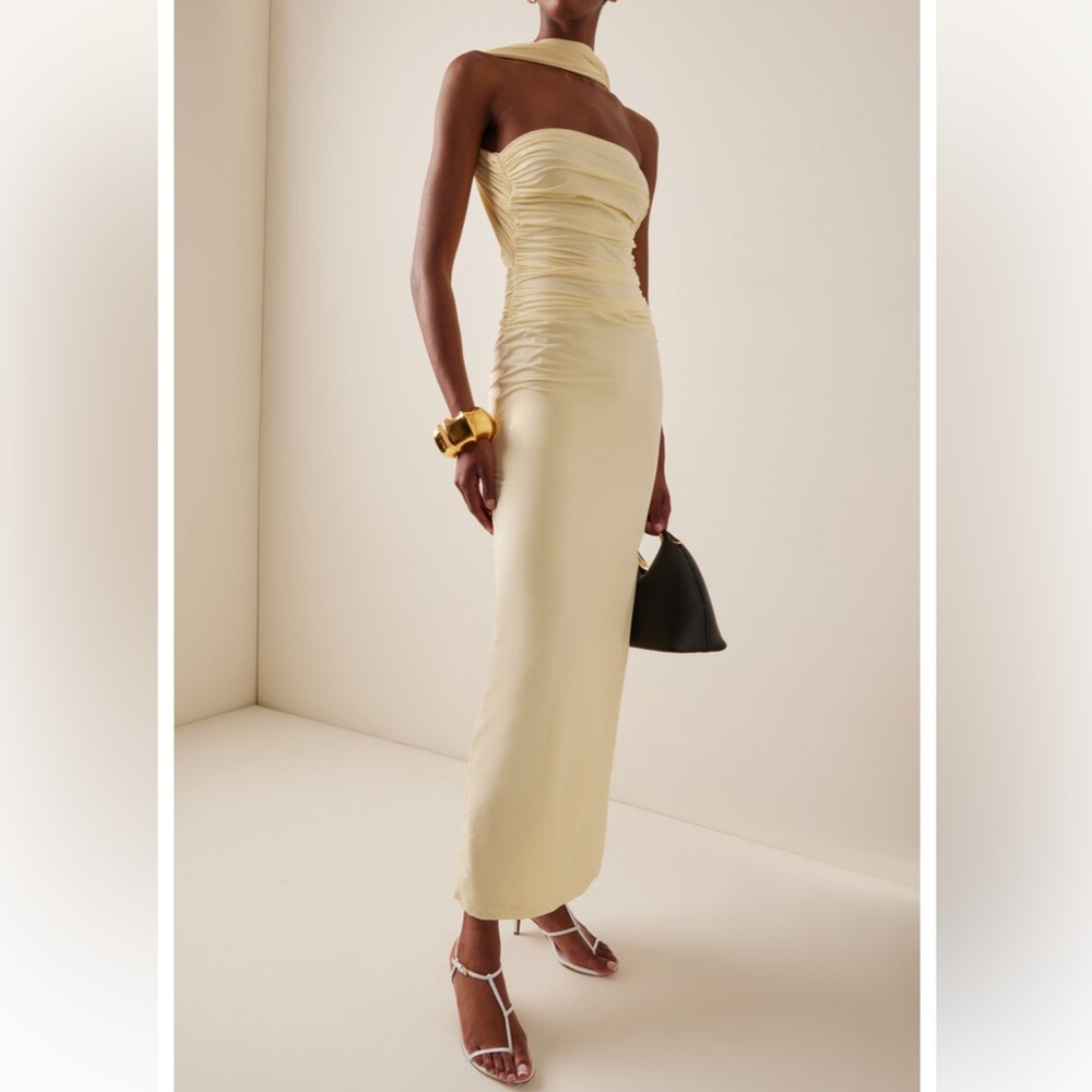 Maygel Coronel Mulett Ruched Jersey Maxi Dress